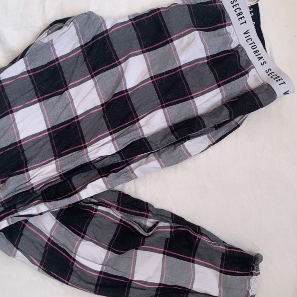 Victoria’s Secret flannel print glitter pajama pants